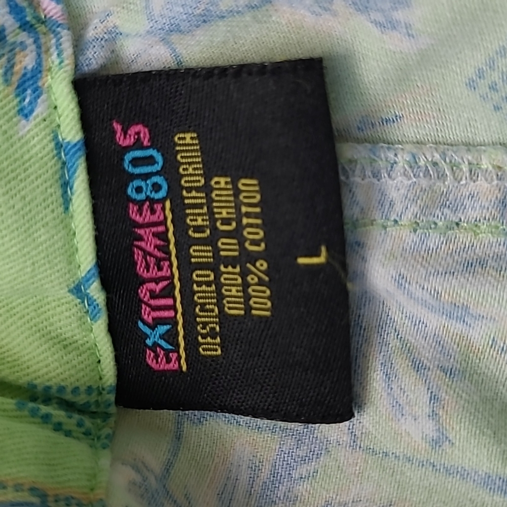 Extreme 80s Cotton Tropical Retro Shorts Mens L - Picture 3 of 4